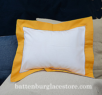 Hemstitch Standard Pillow Sham 21"x26" with Apricot color trims